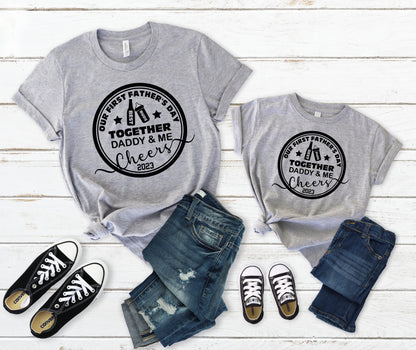 Our First Fathers Day Shirt, Beer Milk Bottle Shirt, Daddy and Me Shirts-newamarketing