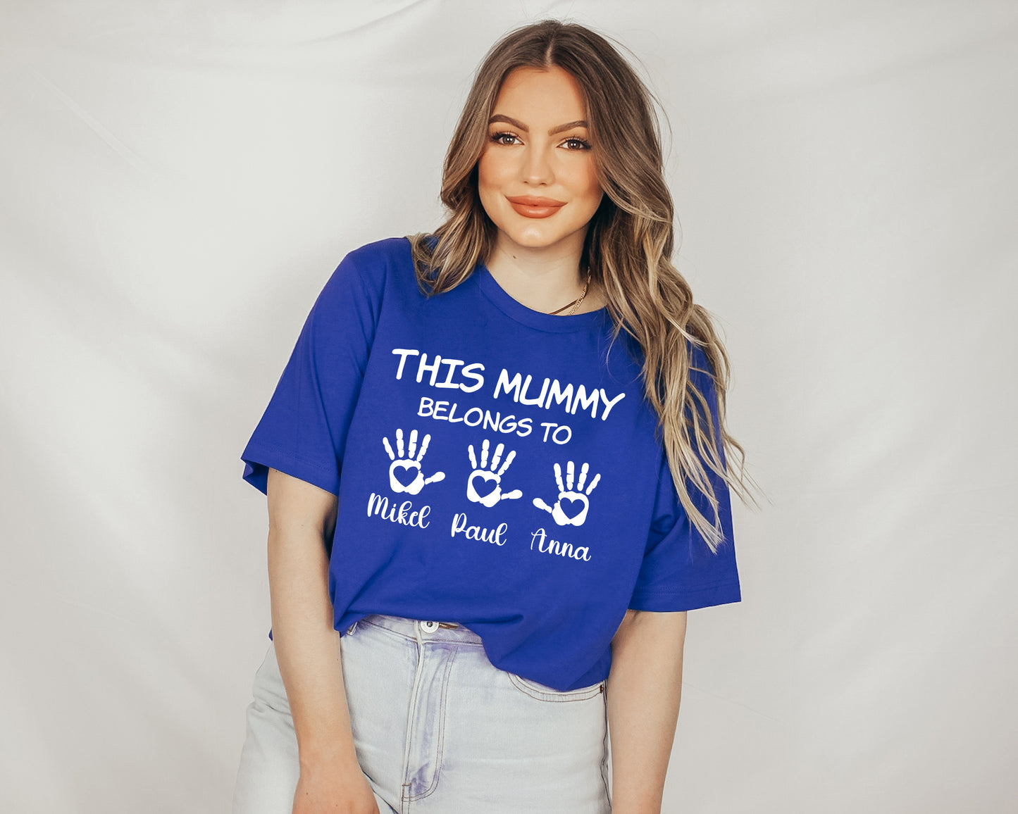 This Mummy Belongs Shirt, Personalised Mum Shirt, Handprint Mummy Shirt-newamarketing
