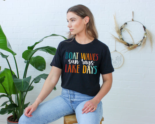 Boat Waves Sun Rays Lake Days Shirt, Lake Shirt, Boat Waves Shirt-newamarketing