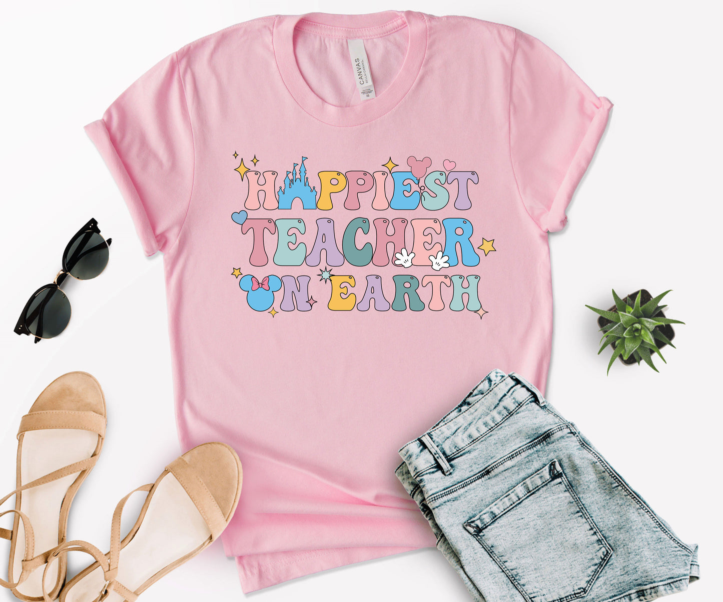 Happiest Teacher Earth Shirt, Happiest Teacher Tee, Disney Teacher Tee-newamarketing