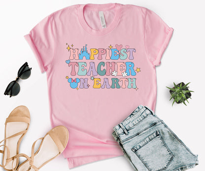 Happiest Teacher Earth Shirt, Happiest Teacher Tee, Disney Teacher Tee-newamarketing
