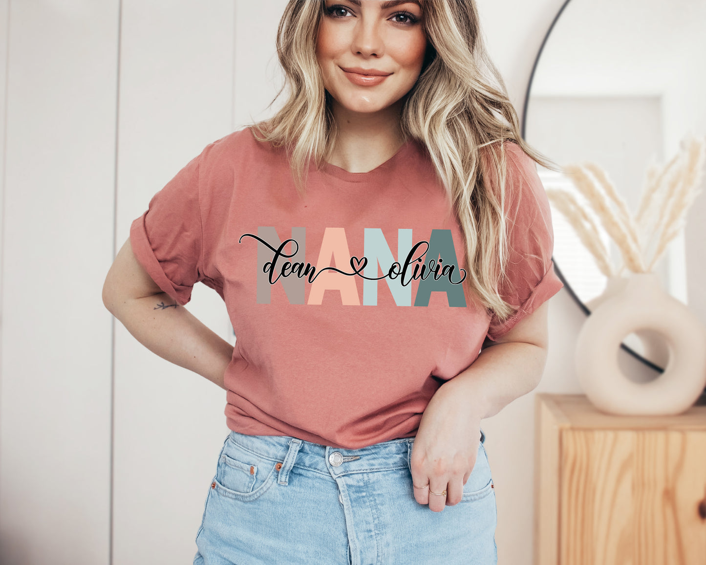 Custom Nana Shirt, Nana Shirt, Nana with Children Names Shirt-newamarketing