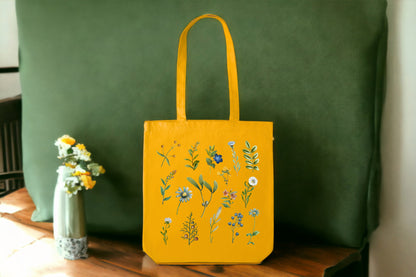 Wildflowers Tote Bag, Floral Tote Bag, Botanical Tote Bag-newamarketing