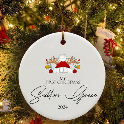 Baby's First Christmas Personalized Ornament - Custom Baby Name Christmas Ornament