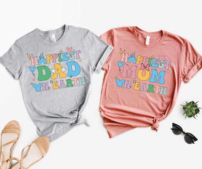 Happiest Mom on Earth Shirt, Happiest Dad Shirt, Disney Family Tees-newamarketing