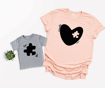 Mommy And Me Matching T-Shirts, Heart Missing Piece, Coming Home Outfit-newamarketing