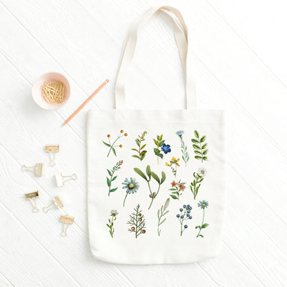 Wildflowers Tote Bag, Floral Tote Bag, Botanical Tote Bag-newamarketing