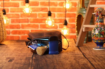 Custom Leather Dopp Kit,  Leather Travel Shaving Kit,  Monogrammed Dopp Kit-newamarketing