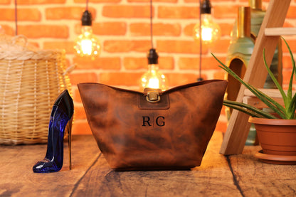 Women Dopp Kit,  Toiletry Bag Women,  Leather Cosmetic Bag