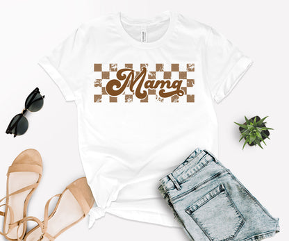 Checkered Mama Shirt, Retro Mama Shirt, Checkered Shirt Women's-newamarketing