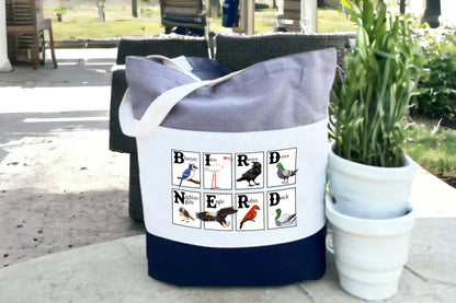 Bird Tote Bag, Bird Nerd Gifts, Tri Color Tote Bag