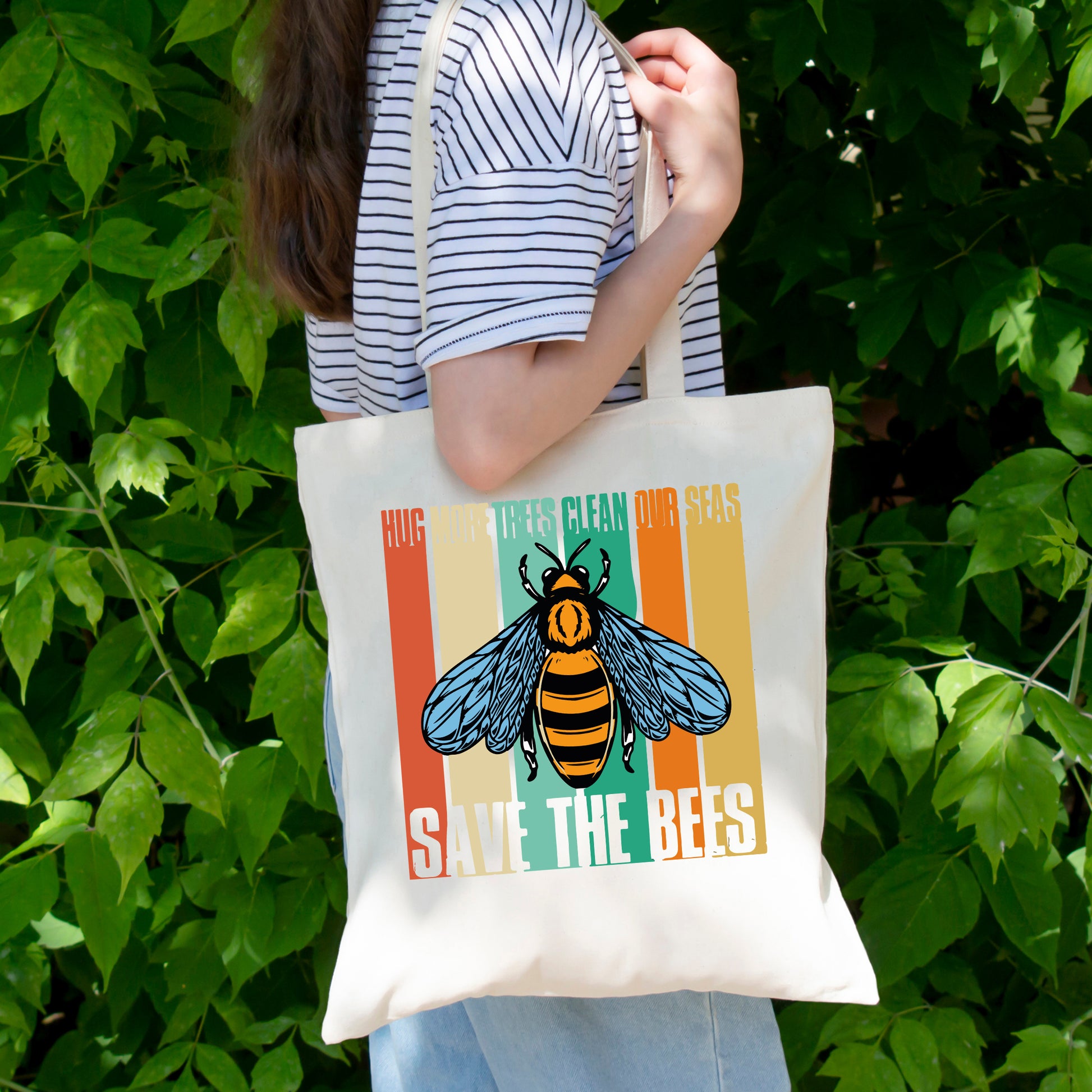 Save The Bees Tote Bag, Canvas Tote Bag, Bee Tote-newamarketing