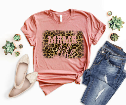 Leopard Mom Life Shirt, Mom Life T-shirt, Leopard Mama Shirt-newamarketing