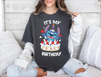 Comfort Color T-Shirt, Its My Birthday Stitch Shirt, Disney Stitch Birthday Shirt-newamarketing