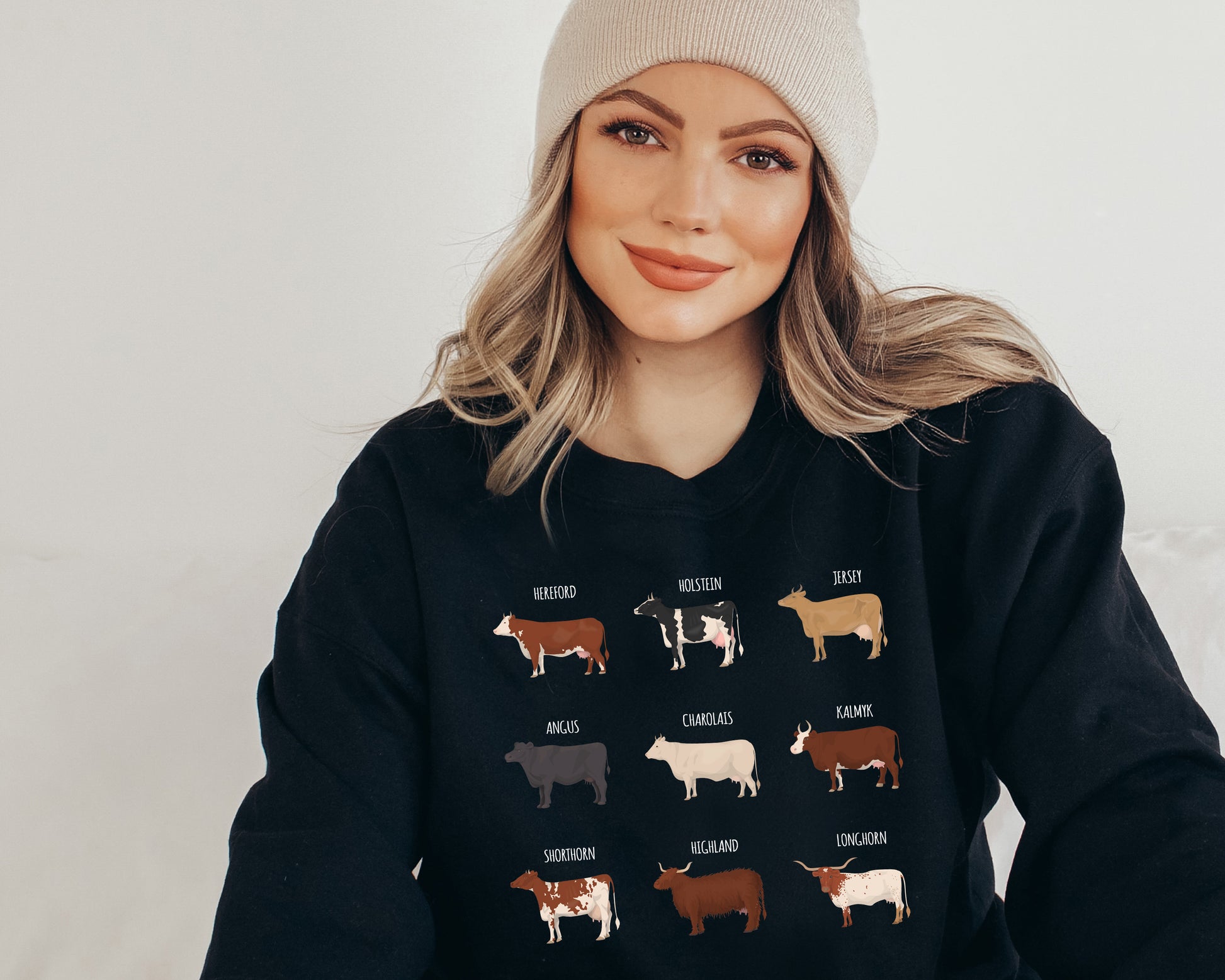 Cow Sweatshirt, Cow Print Hoodie, Cows Sweater-newamarketing