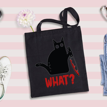 Black Cat Tote Bag, Cat Tote Bag, Funny Cat Tote Bag-newamarketing