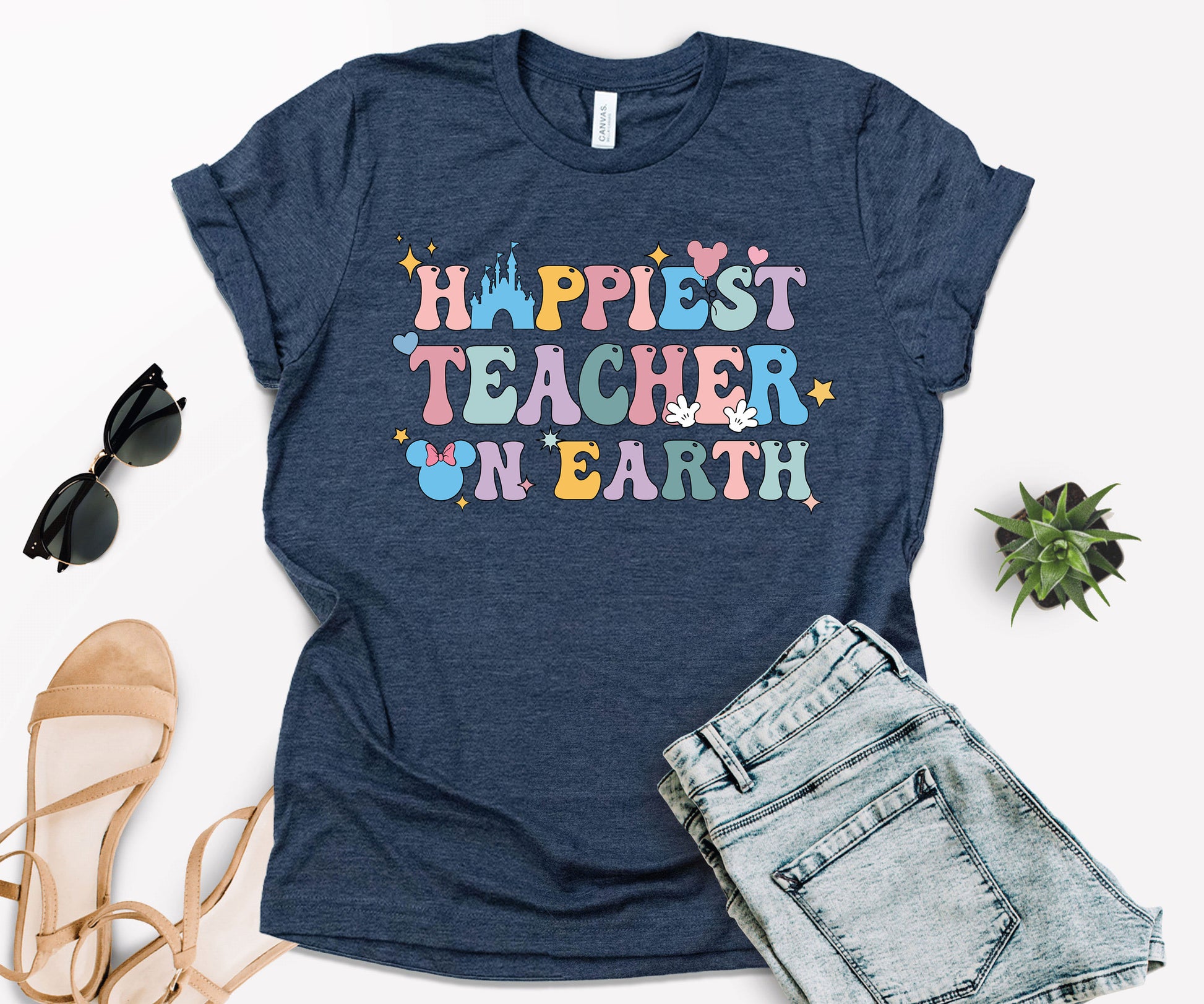 Happiest Teacher Earth Shirt, Happiest Teacher Tee, Disney Teacher Tee-newamarketing