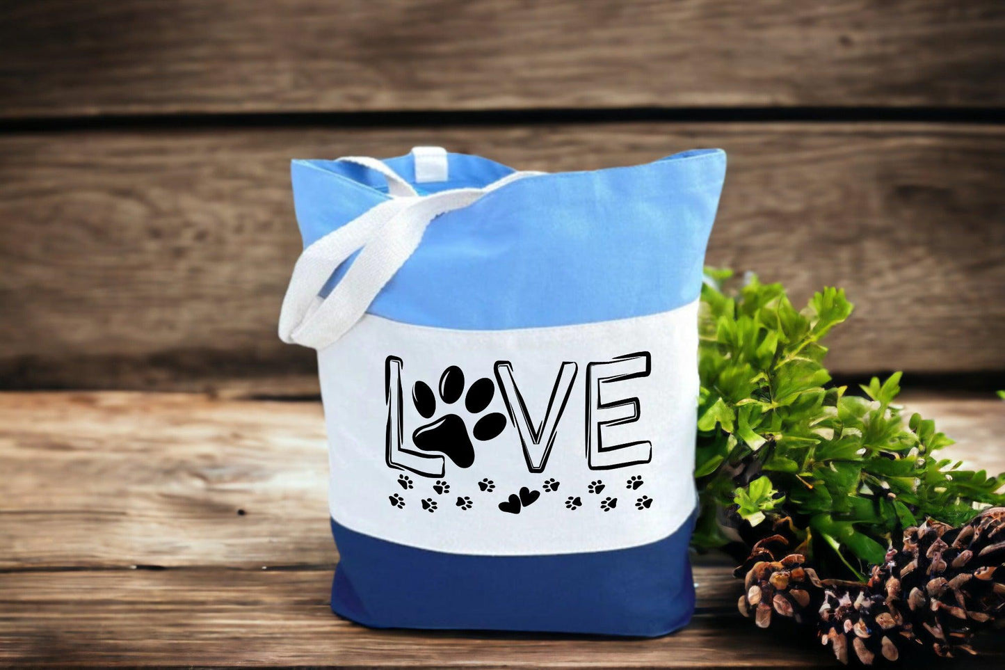 Love Tri Tote Bag, Paw Tri Tote Bag - newamarketing