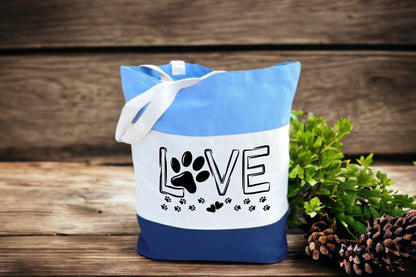 Love Tri Tote Bag, Paw Tri Tote Bag - newamarketing