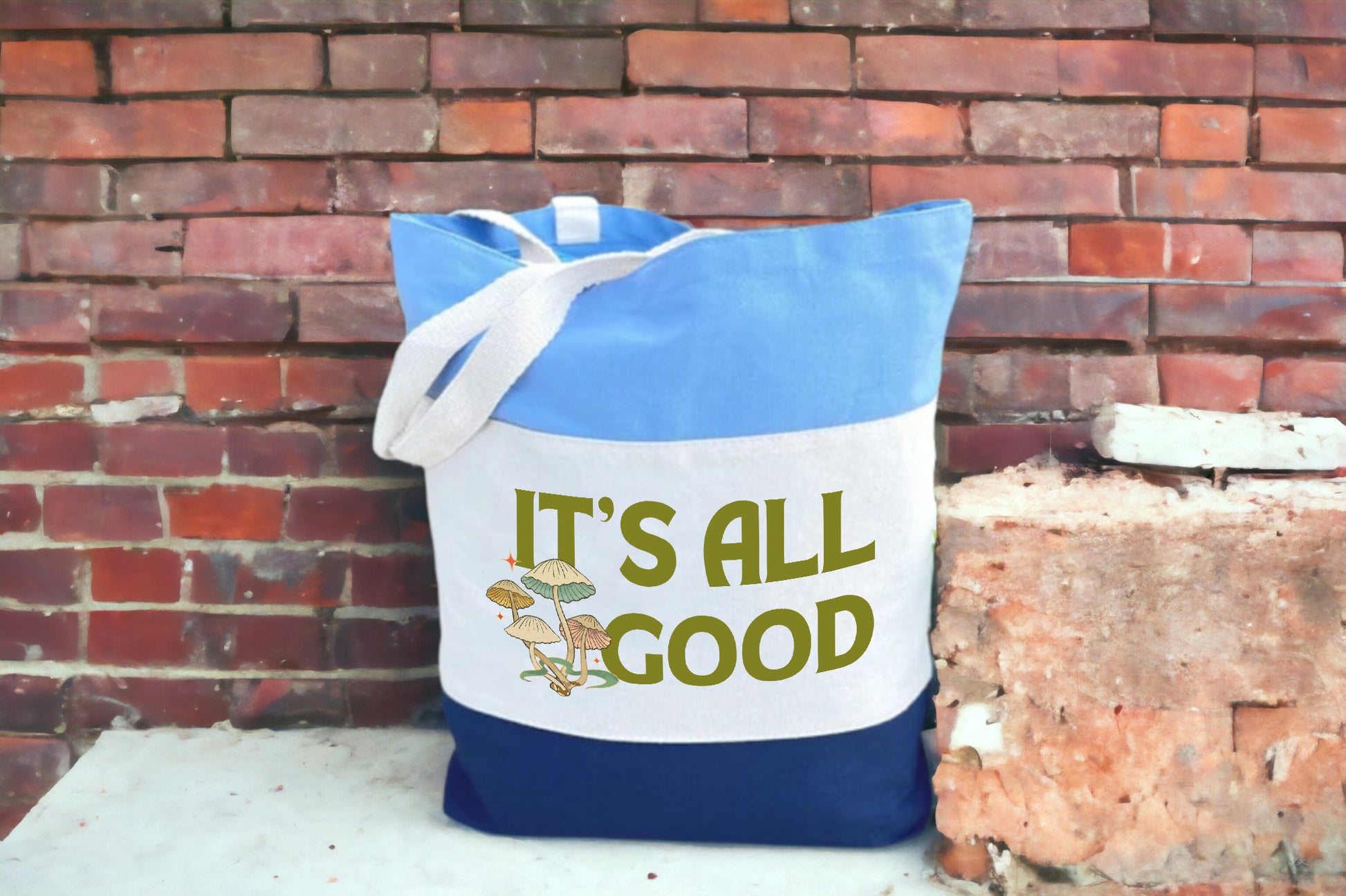 It's All Good Tote Bag, Inspirational Bag, Tri Color Tote Bag-newamarketing