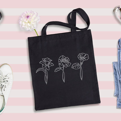 Birth Month Flower, Custom Tote Bag, Birthday Tote Bags-newamarketing