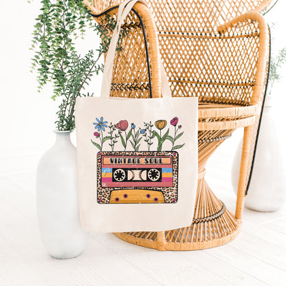 Cassette Tote Bag, Music Lover Gift, Vintage Soul, Boho Tote Bag-newamarketing