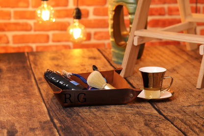 Leather Desk Tray,  Leather Valet Tray,  Custom Leather Tray-newamarketing