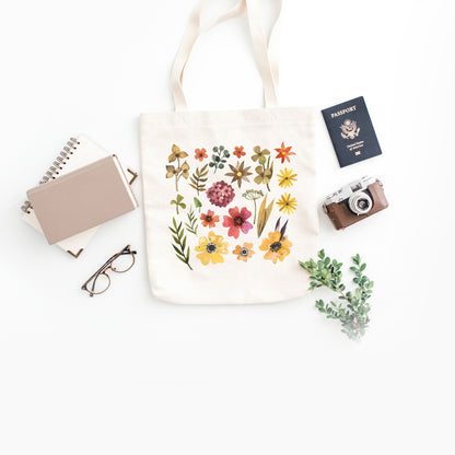Watercolor Illustration Totes, Flowers Tote Bag, Flower Print Tote Bag-newamarketing