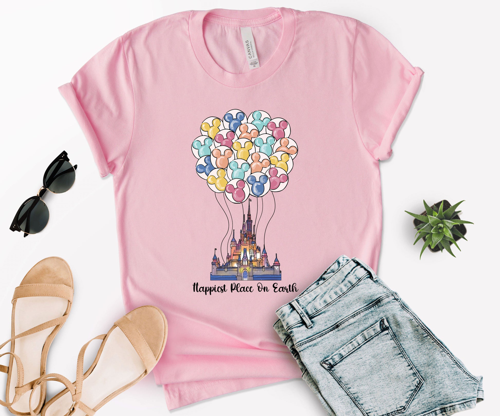 Happiest Place on Earth Shirt, Mickey Balloon Shirt, Disney Castle Shirt-newamarketing