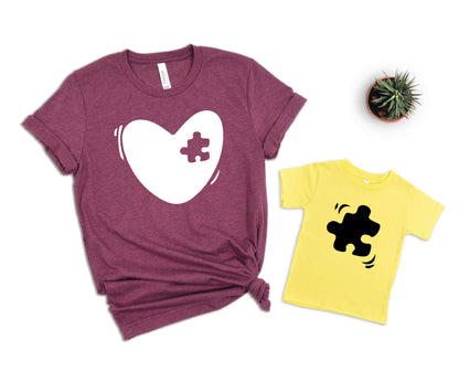 Mommy And Me Matching T-Shirts, Heart Missing Piece, Coming Home Outfit-newamarketing