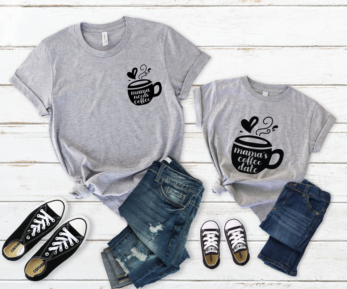 Mama Needs Coffee Shirt, Cute Coffee Shirt, Mommy And Me T-Shirt-newamarketing