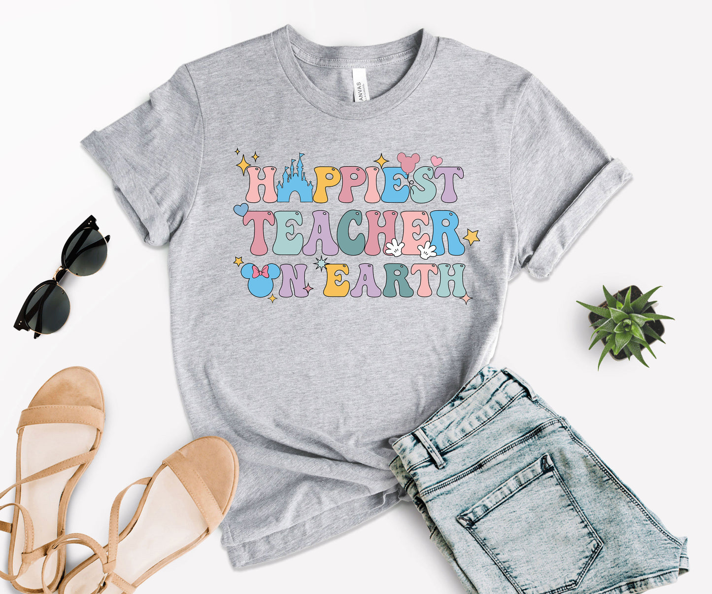 Happiest Teacher Earth Shirt, Happiest Teacher Tee, Disney Teacher Tee-newamarketing