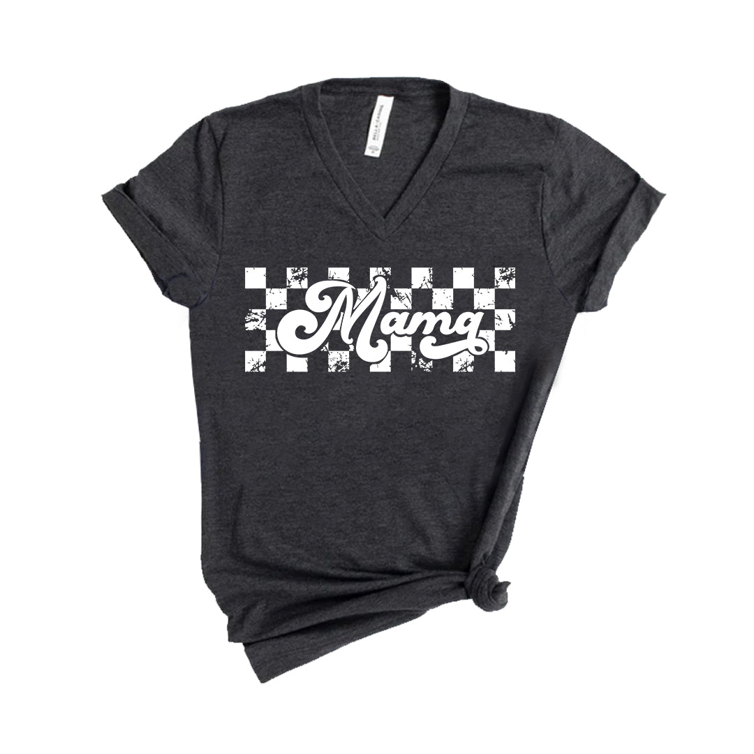 Checkered Mama Shirt, Retro Mama Shirt, Checkered Shirt Women's-newamarketing