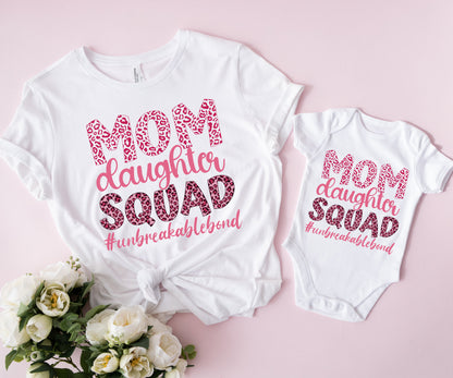 Mom Daughter Squad Shirts, Matching Mommy and Me Outfits, Mom Squad Shirts-newamarketing