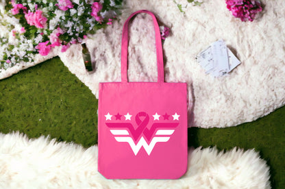 Brest Cancer Pi̇nk Ribbon Tote Bag, Pink Ribbon Bag, Tote Canvas Bags For Women-newamarketing