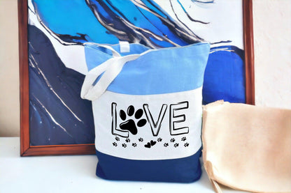 Love Tri Tote Bag, Paw Tri Tote Bag - newamarketing