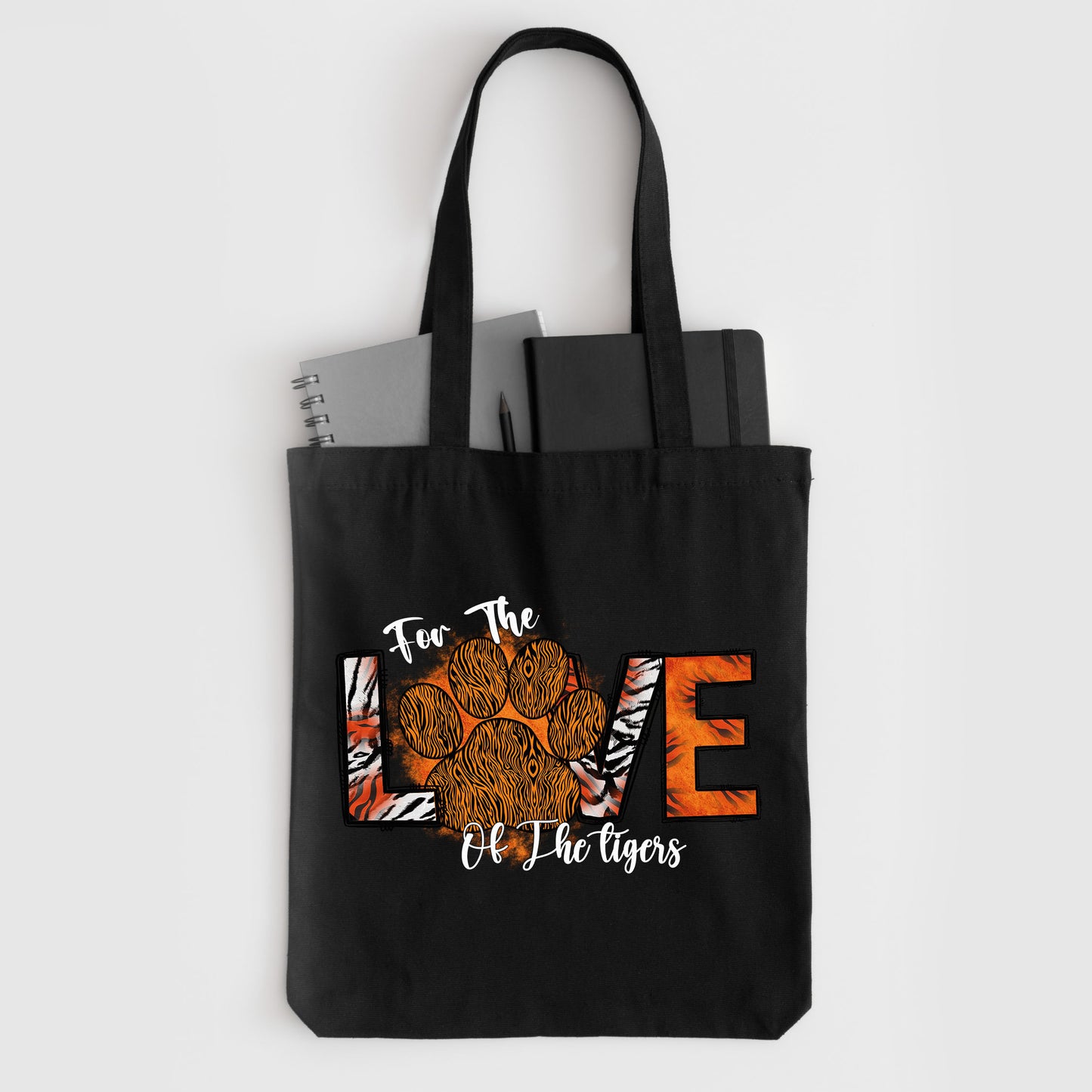 Paw Print Tote Bag, Canvas Tote Bag, Pet Lover Gifts, Tiger Tote-newamarketing