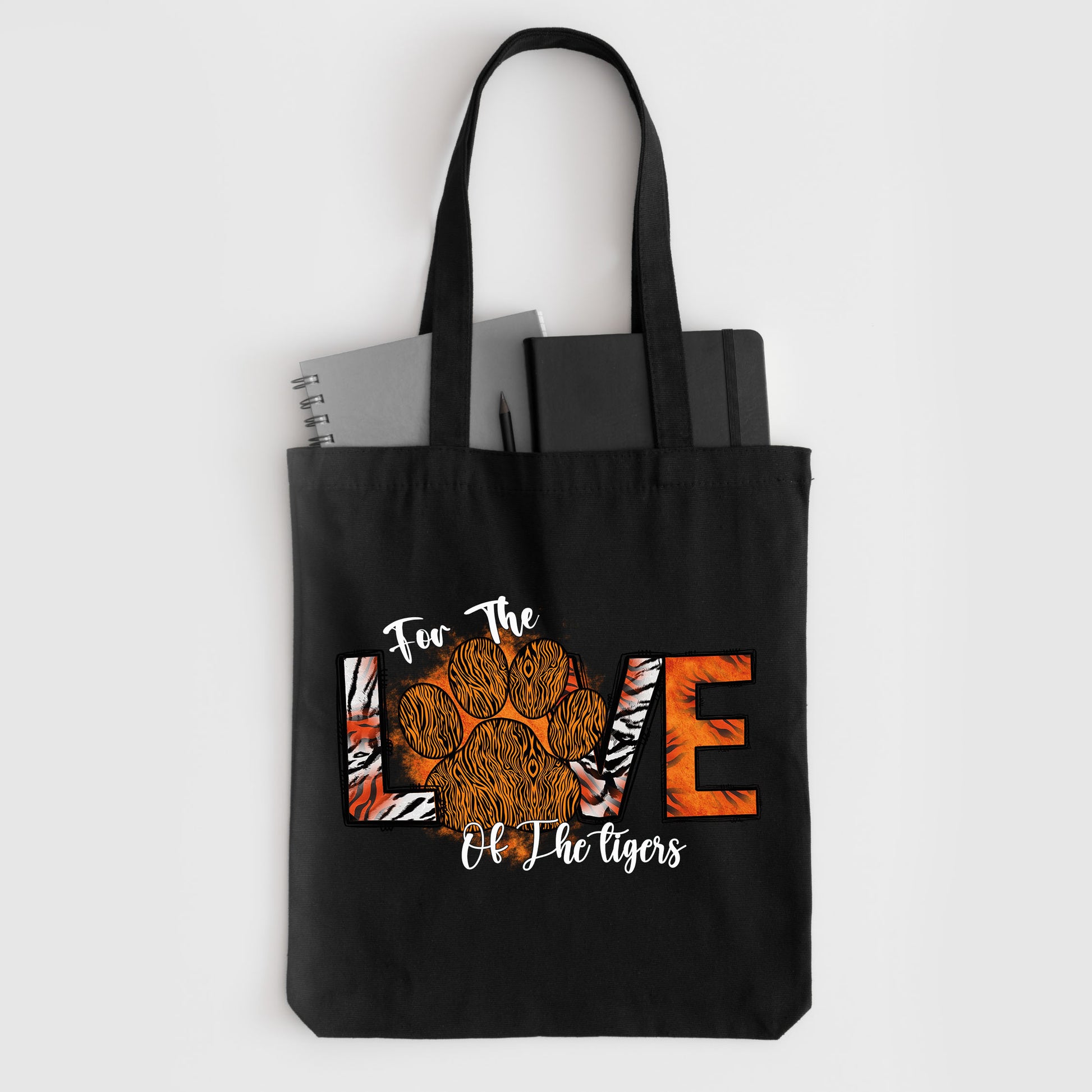 Paw Print Tote Bag, Canvas Tote Bag, Pet Lover Gifts, Tiger Tote-newamarketing