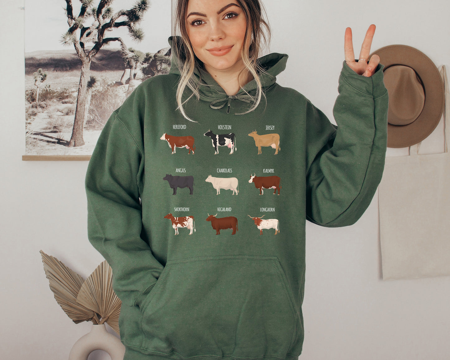 Cow Sweatshirt, Cow Print Hoodie, Cows Sweater-newamarketing
