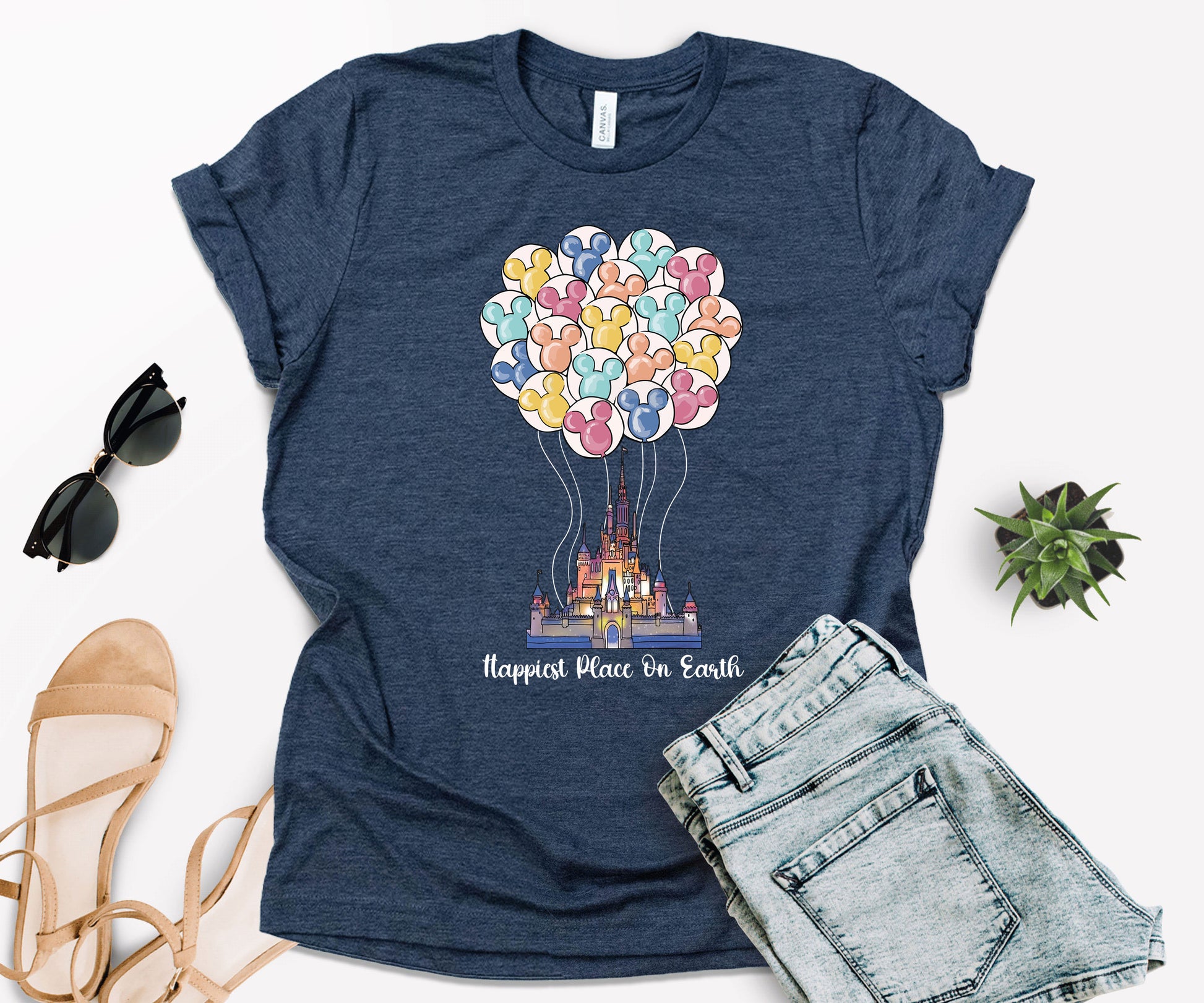 Happiest Place on Earth Shirt, Mickey Balloon Shirt, Disney Castle Shirt-newamarketing