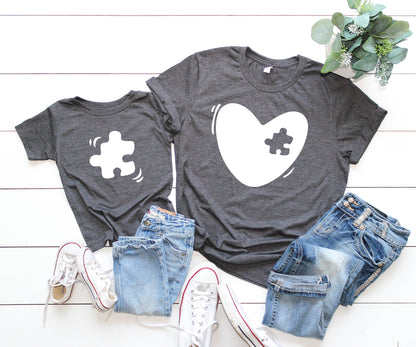 Mommy And Me Matching T-Shirts, Heart Missing Piece, Coming Home Outfit-newamarketing