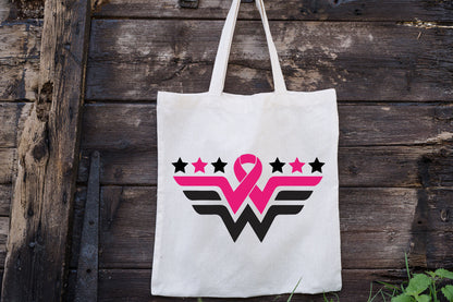 Brest Cancer Pi̇nk Ribbon Tote Bag, Pink Ribbon Bag, Tote Canvas Bags For Women-newamarketing