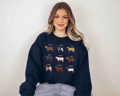 Cow Sweatshirt, Cow Print Hoodie, Cows Sweater-newamarketing