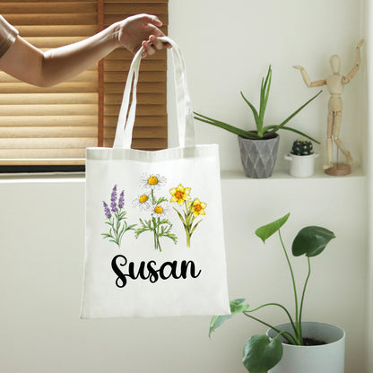 Floral Tote Bag, Personalized Floral Tote Bag, Tote Bag Flowers-newamarketing