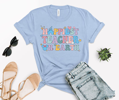 Happiest Teacher Earth Shirt, Happiest Teacher Tee, Disney Teacher Tee-newamarketing