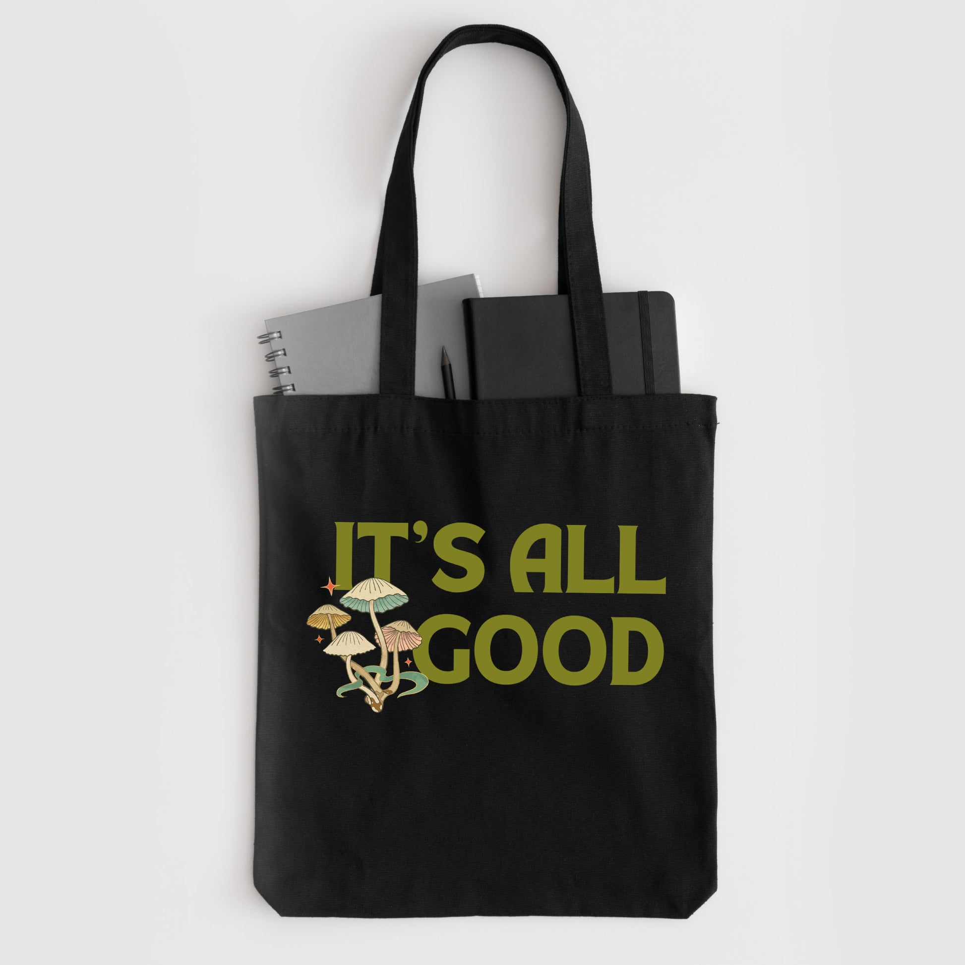 It's All Good, Aesthetic Tote Bag, Inspirational Bag, Canvas Tote Bag-newamarketing