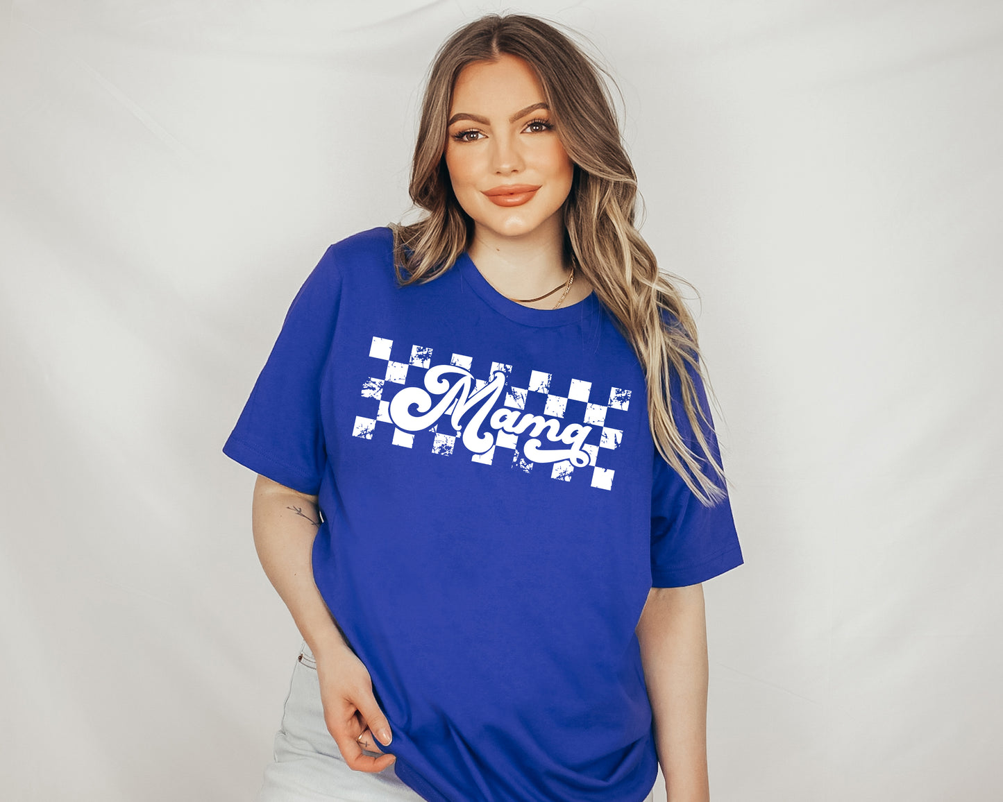 Checkered Mama Shirt, Retro Mama Shirt, Checkered Shirt Women's-newamarketing