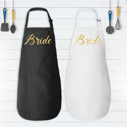 Cute Apron With Pockets, Bride To Be Apron, Wedding Shower Gift For Bride-newamarketing
