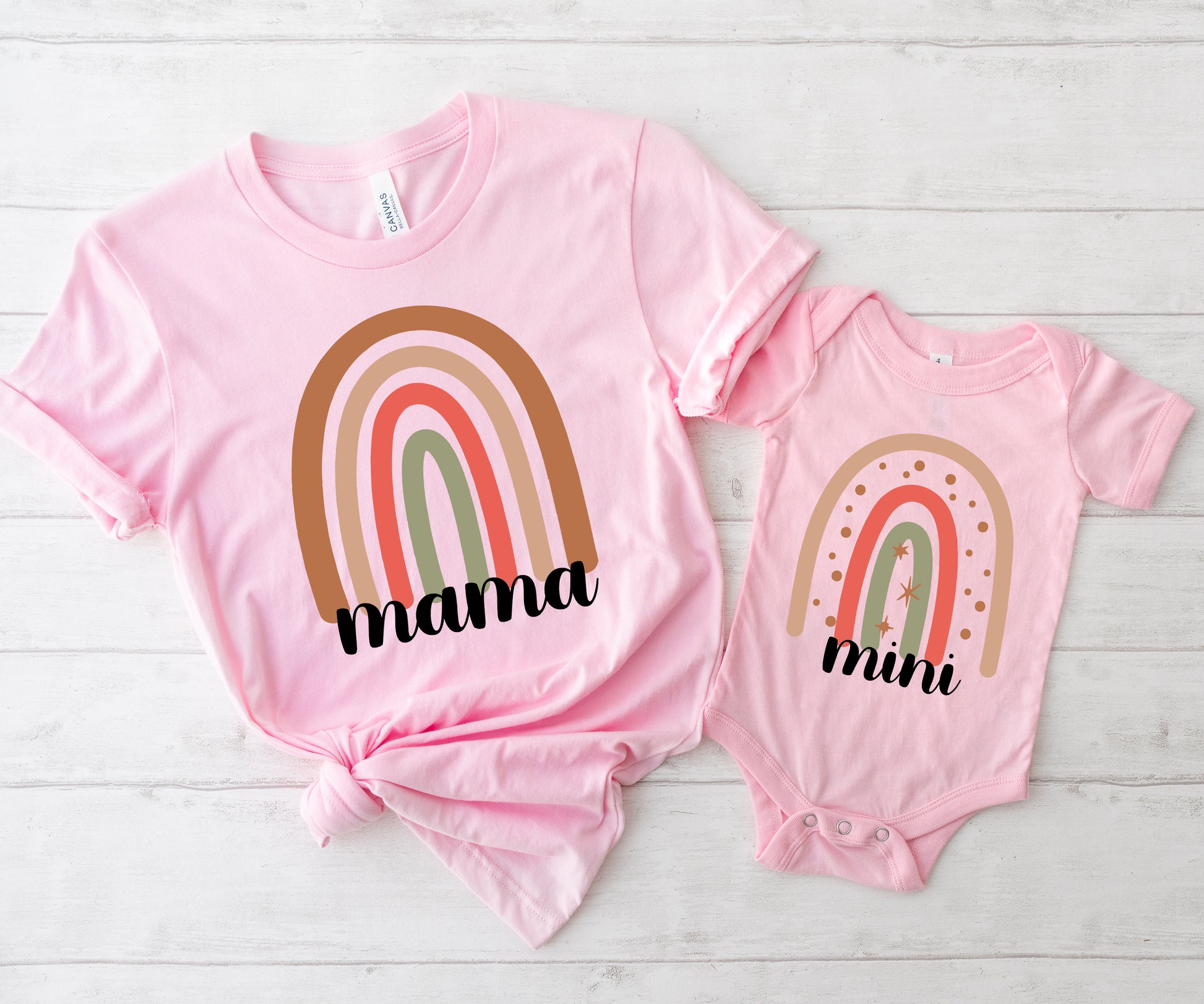 Mama And Mini Matching Shirts, Mama Rainbow Shirt, Cute Rainbow Shirt-newamarketing