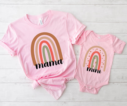 Mama And Mini Matching Shirts, Mama Rainbow Shirt, Cute Rainbow Shirt-newamarketing